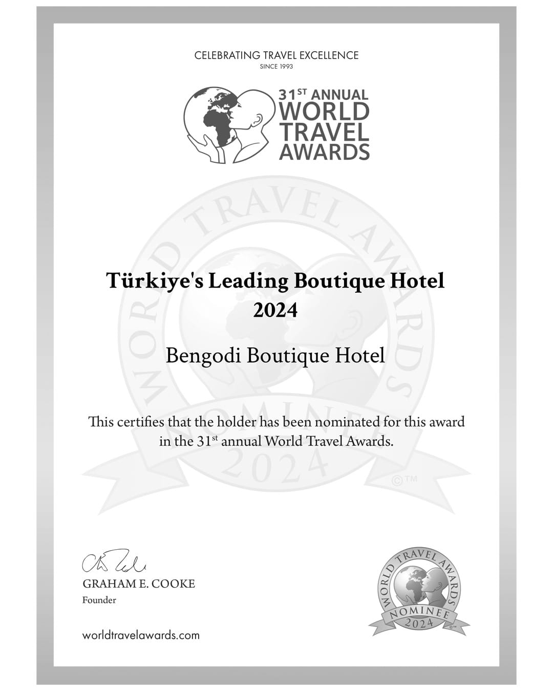 Türkiye's Leading Boutique Hotel 2024